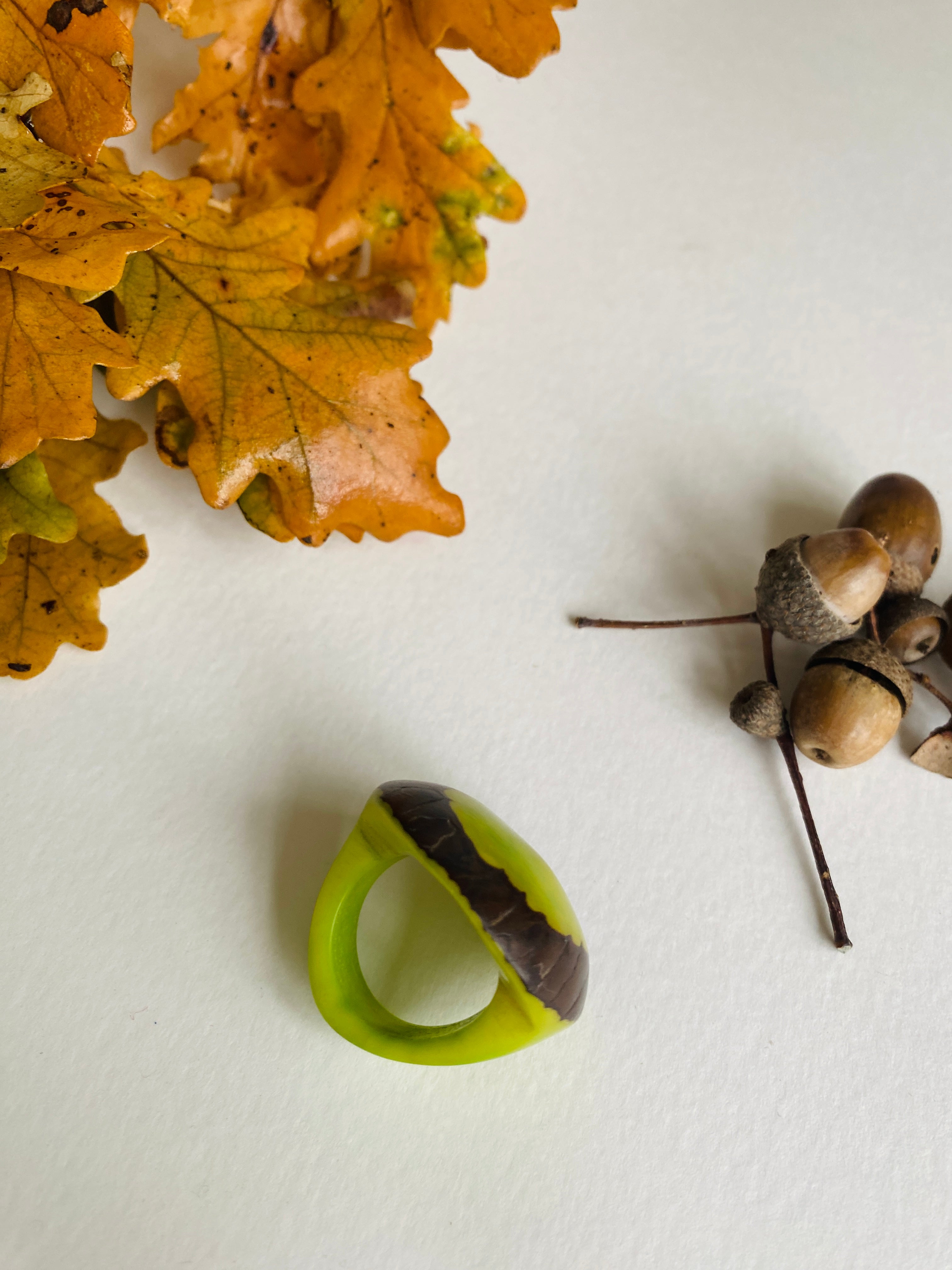 Green Tagua Seed Ring